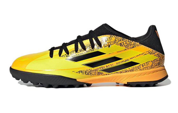 Adidas Adidas Messi Slip Resistant Abrasion Resistant Low top Kids' Soccer Shoes Black Yellow Teenagers
