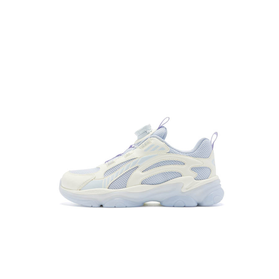 QIAODAN Synthetic Leather, Textile Low top Running Shoes Frost Moon Blue/Ivory White Teenagers