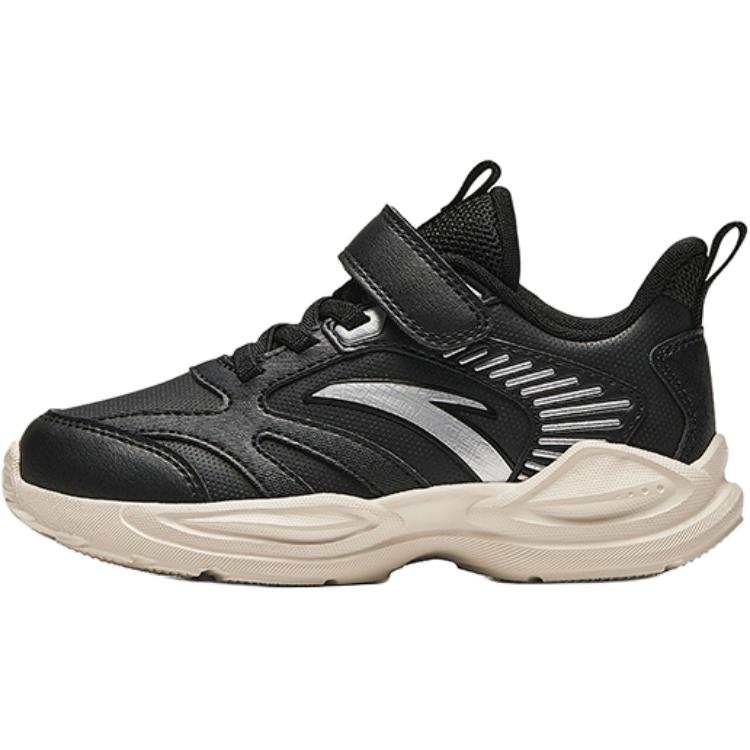Antakids Synthetic Leather Lightweight Cushioning Low top Kids' Running Shoes Black Silver Children Aged 3 7 Years Old