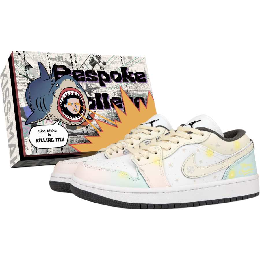 Jordan Jordan Air Jordan 1 Leather Slip Resistant Abrasion Resistant Low top Children's Basketball Shoes Yellow Unisex