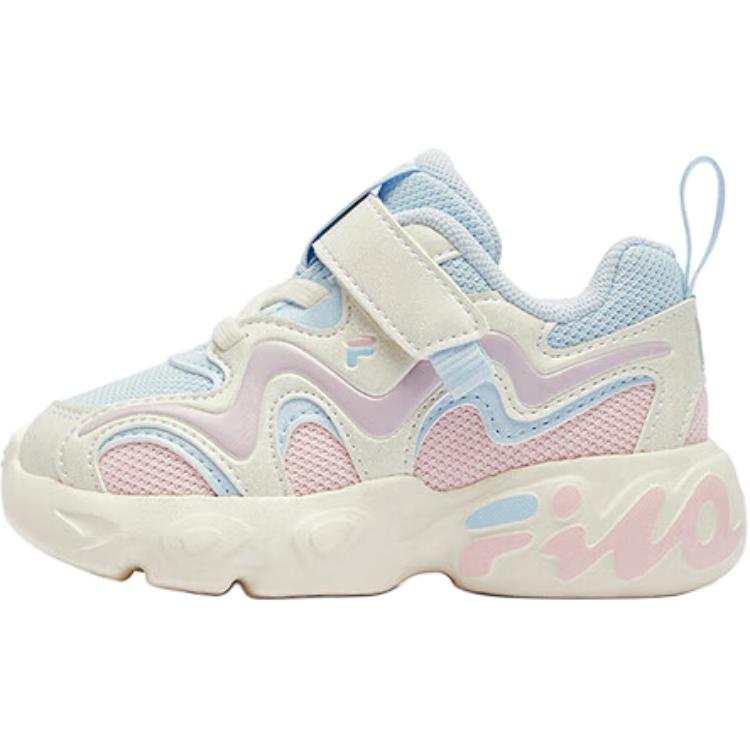 FILA KIDS Comfortable Slip Resistant Abrasion Resistant Low top Toddler Shoes Blue White Infant And Toddler