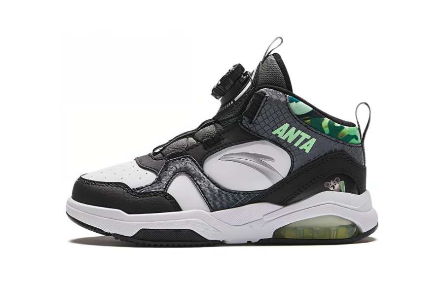 Antakids Cushioning Kids Lifestyle Shoes Black White Green Children Aged 3 7 Years Old