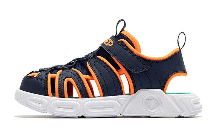 XTEP Slip Resistant Abrasion Resistant Low top Sandal Blue Orange Unisex