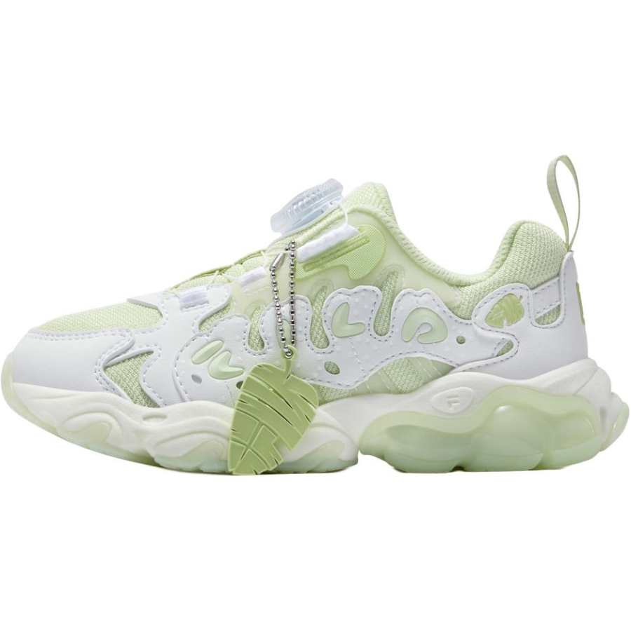 FILA KIDS Heritage FHT Synthetic Leather, Textile Low top Kids' Training Shoes Cream Yellow Green/FILA White