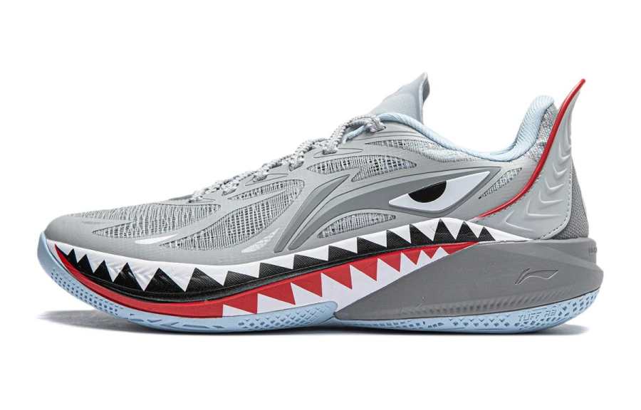 Li-Ning YOUNG Li Ning YOUNG SONIC 12 LIGHT FOAM ULTRA Fabric Slip Resistant Low top Children's Basketball Shoes Mist Gray Unisex