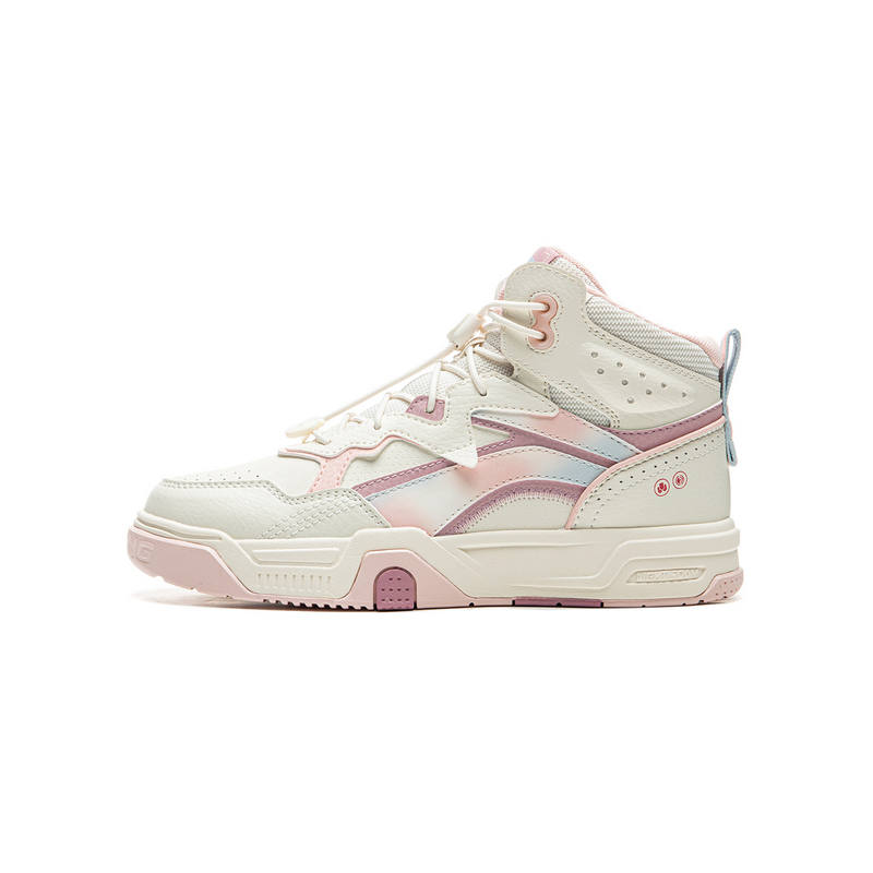 Li-Ning YOUNG Li Ning YOUNG Synthetic Leather Comfortable High top Casual Shoes Ecru Unisex