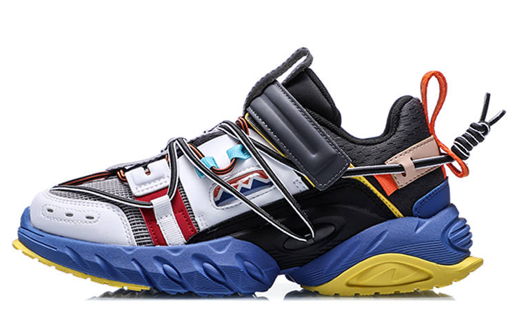 Li-Ning YOUNG Li Ning Pan Gu Youth Edition Slip Resistant Cushioning Abrasion Resistant Casual Shoes White Black Gray Teenagers