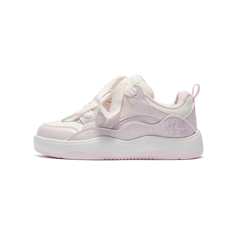 361°KIDS Synthetic Leather, Textile Low top Skateboard Shoes Pink White Teenagers