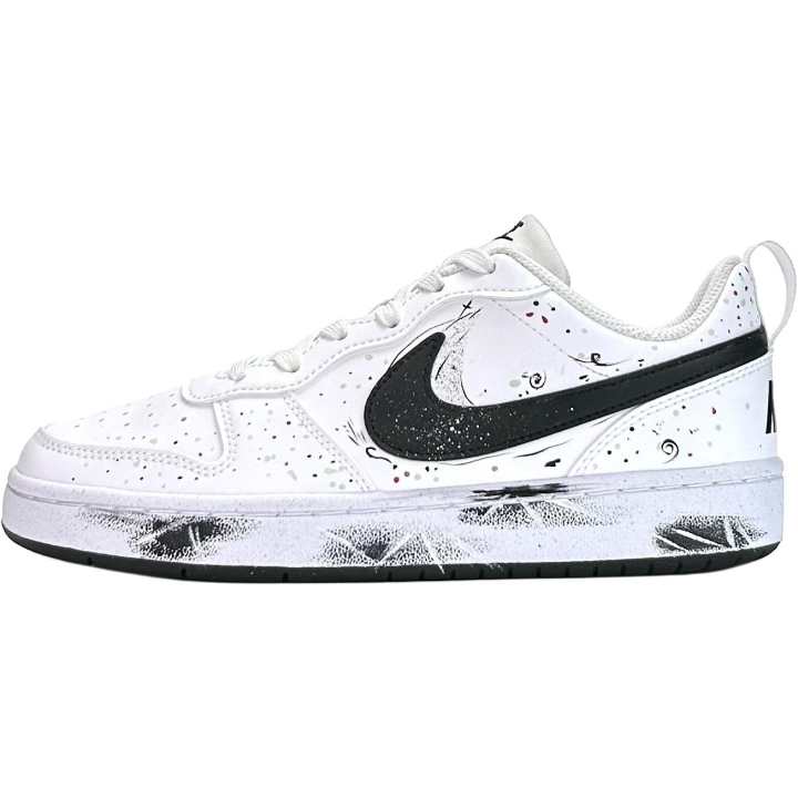 Nike Nike Court Borough White Tone Graffiti Abrasion Resistant Breathable Lightweight Cushioning