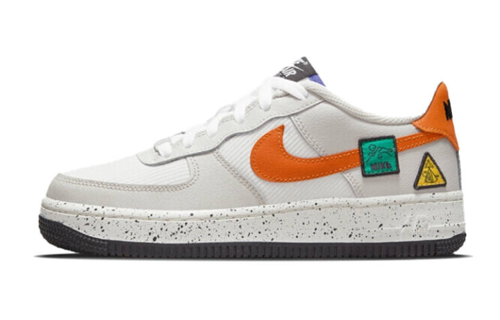 Nike Nike Air Force 1 Low Light Bone Sail Starfish Orange GS