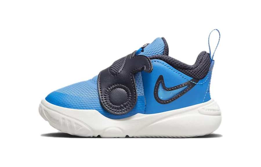 Nike Nike Team Hustle D 11 Lil TD Abrasion Resistant Low top Toddler Shoes Blue White Infant And Toddler