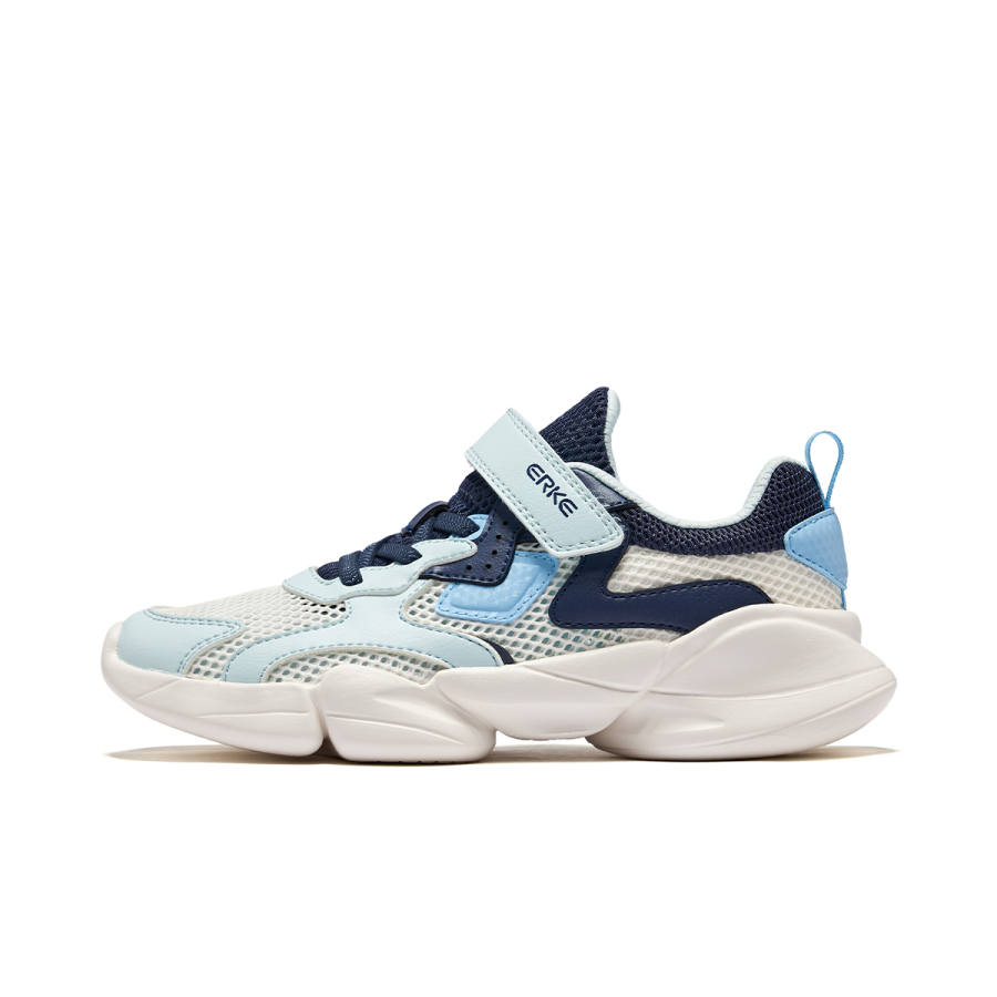 ERKE KIDS Synthetic Leather, Textile Low top Casual Shoes Feather Blue/Ink Blue Kids'