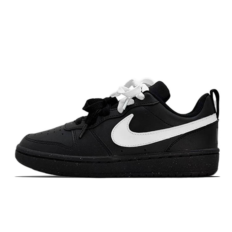 Nike Nike Court Borough Panda Leather Thermal Slip Resistant Low top Kids' Skateboarding Shoes Black Teenagers