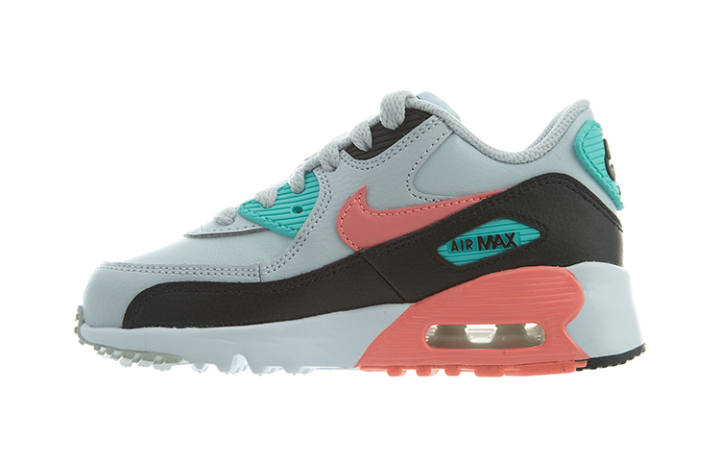 Nike Nike Air Max 90 Running Shoes Gray Red Green Children Aged 3 7 Years Old