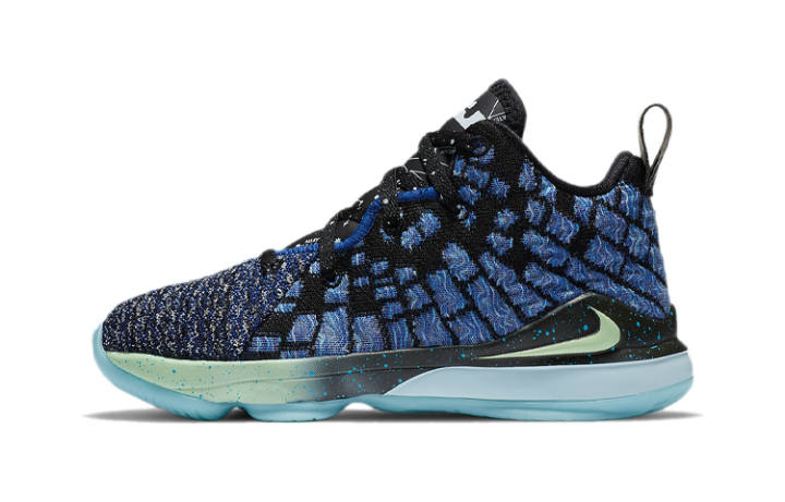 Nike Nike Lebron 17 Slip Resistant Cushioning Slip Resistant Cushioning Low top Children's Basketball Shoes Black Blue