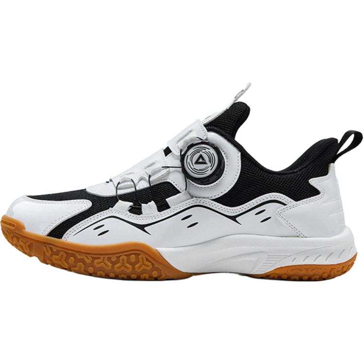 PEAK Synthetic Leather, Textile Slip Resistant, Abrasion Resistant, Breathable Low top Kids' Running Shoes White/Black