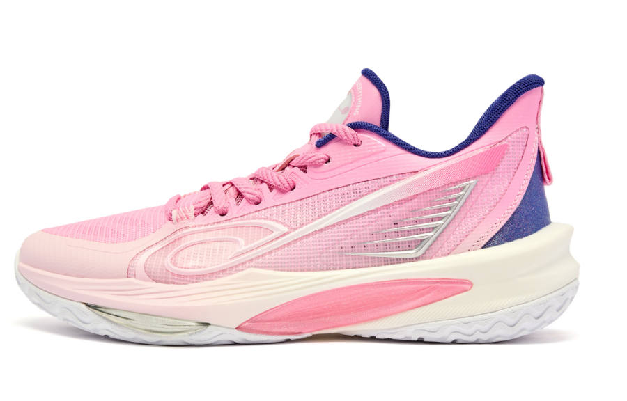 QIAODAN Synthetic Leather, Textile Low top Basketball Shoes Pink Teenagers