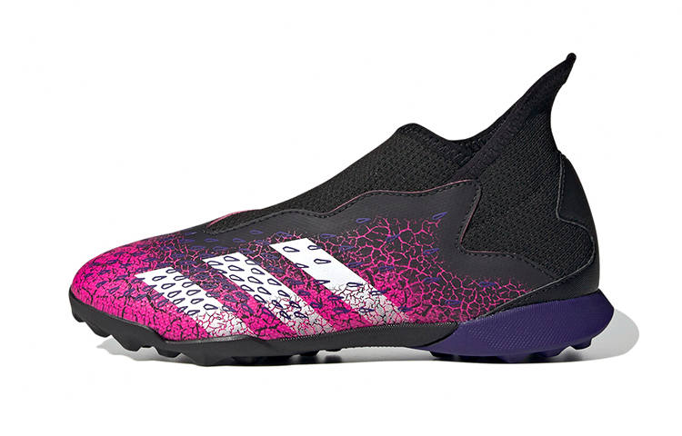Adidas Adidas PREDATOR Slip Resistant Abrasion Resistant Mid top Kids' Soccer Shoes Pink Black Kids'