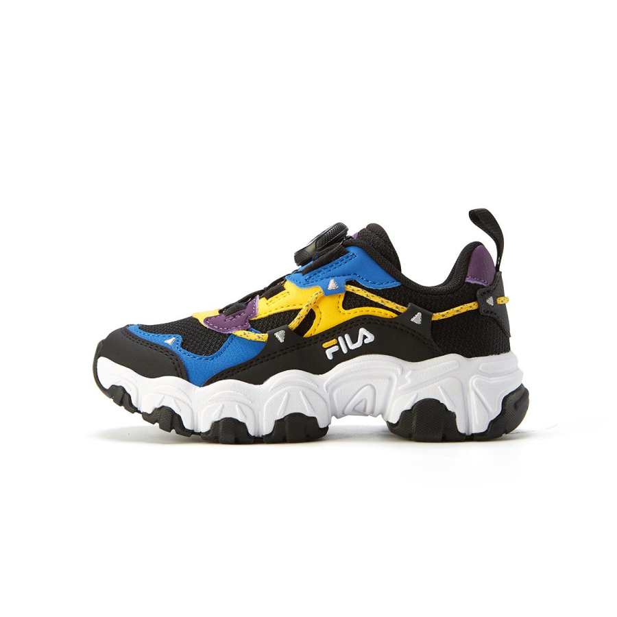 FILA KIDS BOA Synthetic Leather Low top Kids' Running Shoes Black/Knight Blue Kids'