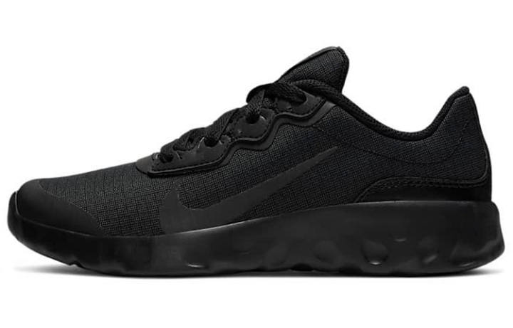 Nike Nike Explore Strada Cushioning Slip Resistant Abrasion Resistant Breathable Low top Running Shoes Pure Black Unisex