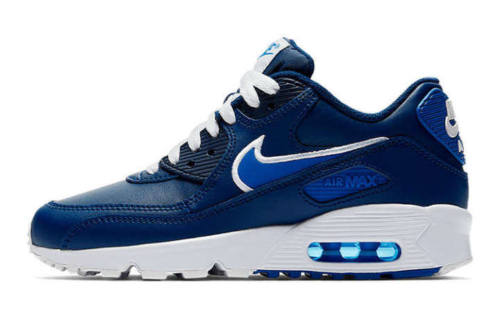 Nike Nike Air Max 90 Cushioning Abrasion Resistant Breathable Low top Running Shoes Blue White Unisex