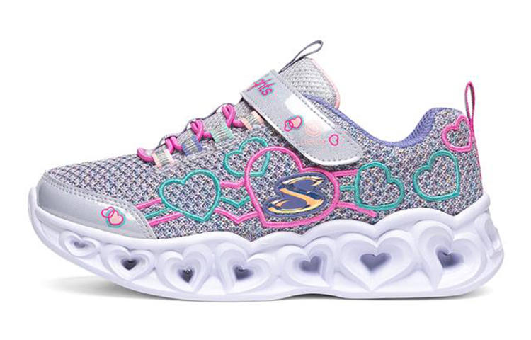 Skechers Heart Lights Sports Kids Lifestyle Shoes Purple Green Teenagers