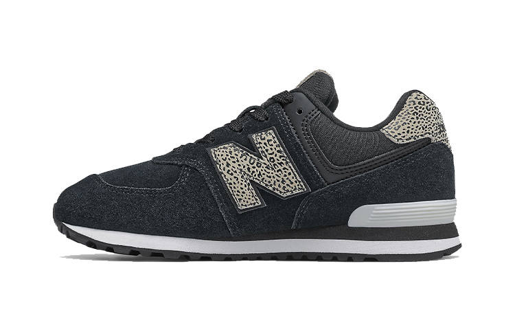 New Balance New Balance NB 574 Comfortable Kids Lifestyle Shoes Black Leopard Print Children Aged 3 7 Years Old