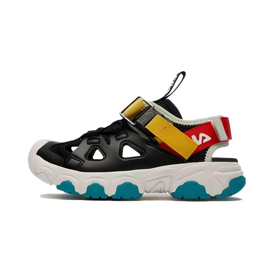 FILA KIDS Abrasion Resistant, Breathable, Lightweight Children's Sandals Black Milk White Children Aged 3 7 Years Old