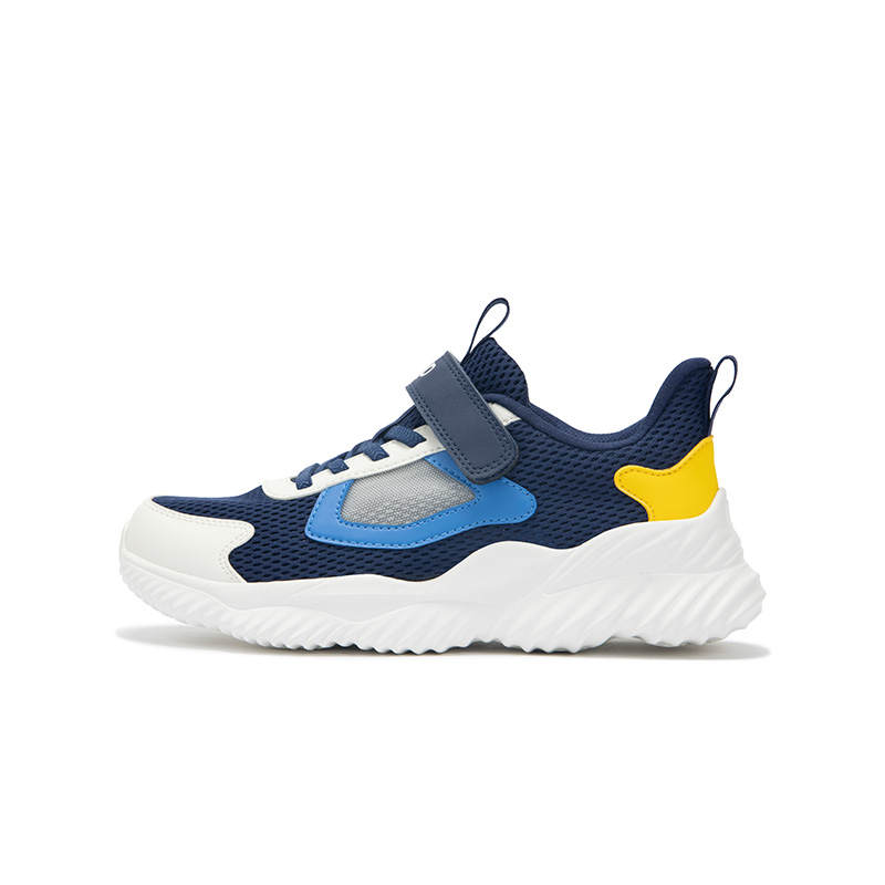 XTEP Slip Resistant Abrasion Resistant Low top Kids' Running Shoes Dark Blue Mango Yellow Kids'