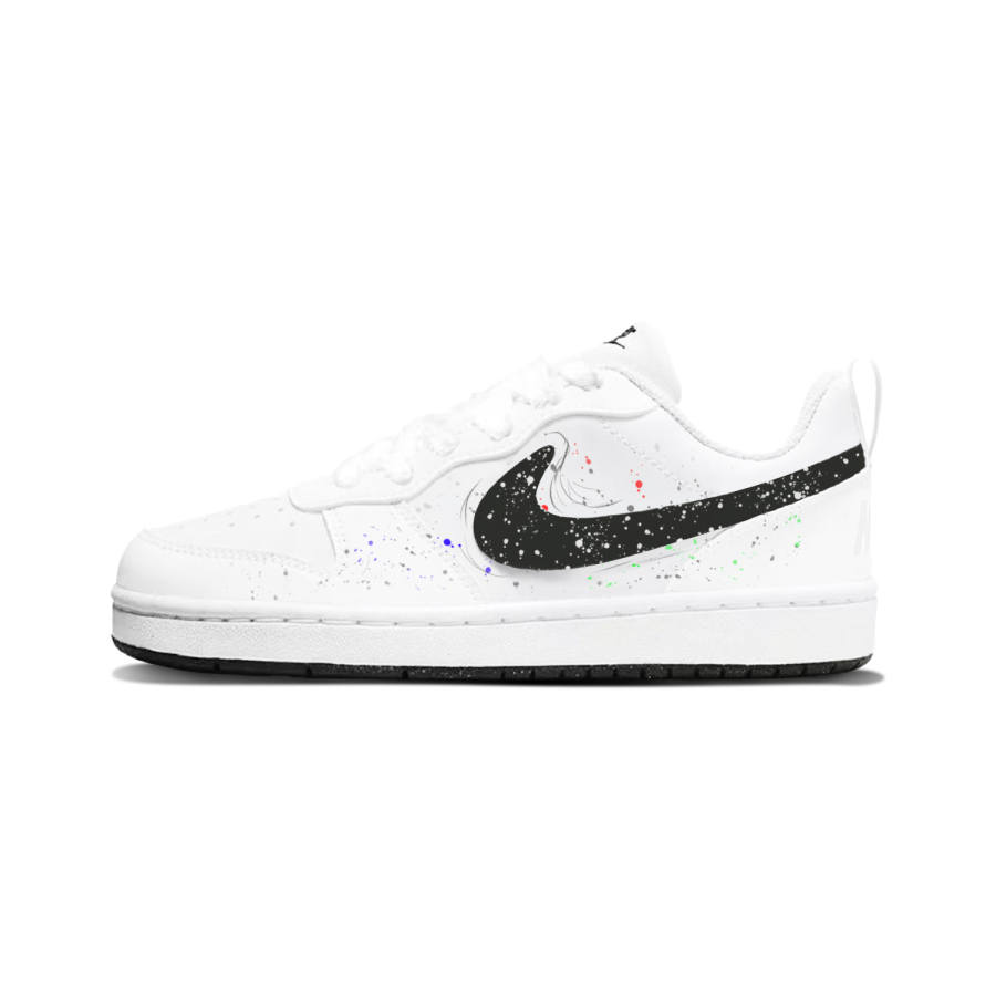 Nike Nike Court Borough Synthetic Leather Low top Kids' Skateboarding Shoes Black Red White Unisex