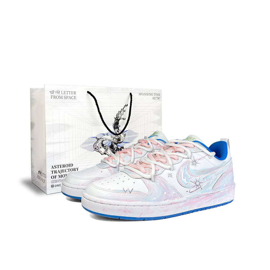 Nike Nike Court Borough Abrasion Resistant Abrasion Resistant Low top Kids' Skateboarding Shoes White Blue Pink Teenagers