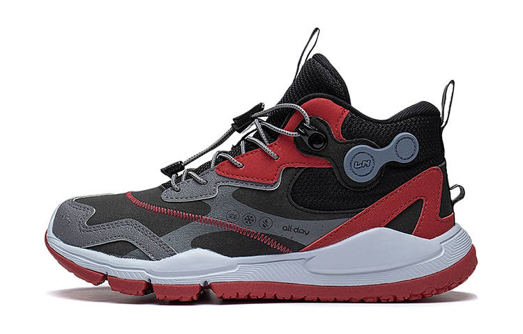 Li-Ning YOUNG Li Ning YOUNG Slip Resistant Cushioning Abrasion Resistant Mid top Kids' Outdoor Shoes Kids'