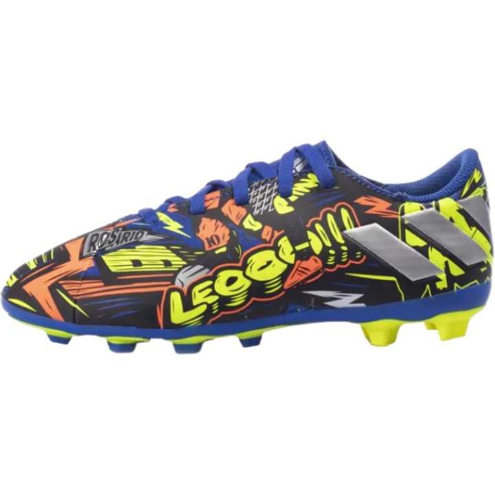 Adidas Adidas Messi 19.4 Fxg Slip Resistant Low top Soccer Shoes Blue Red Yellow Kids'