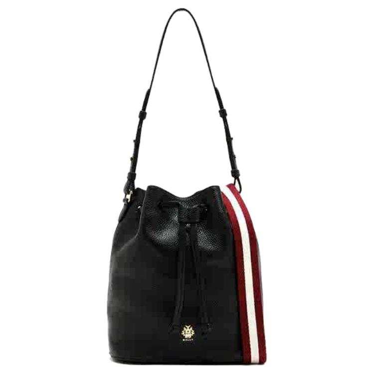 BALLY Cow Leather Shoulder Bag Women's Black