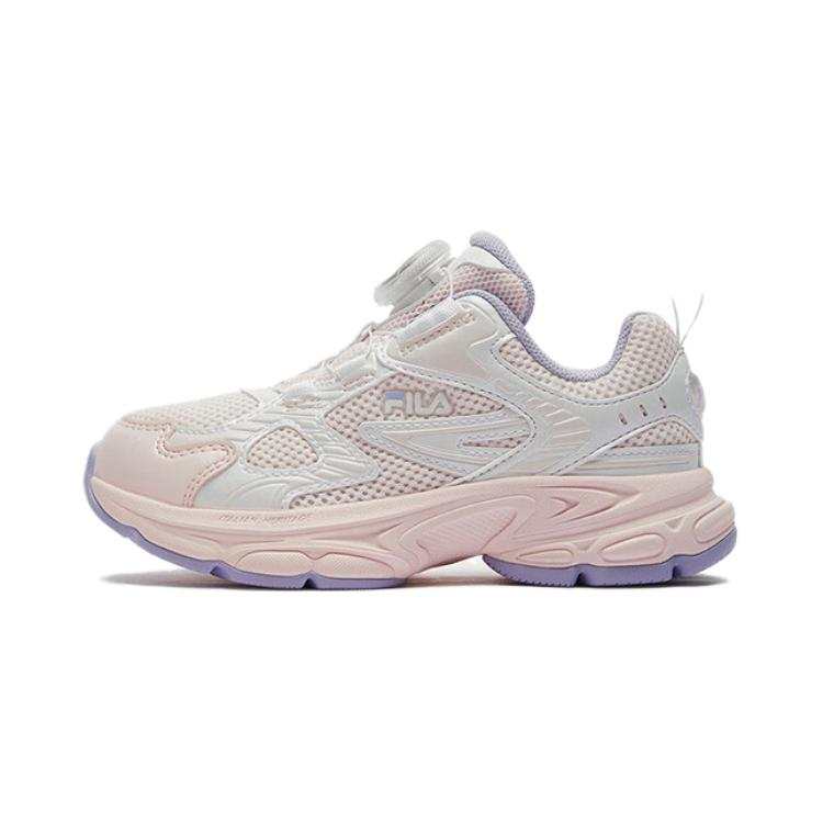 FILA KIDS BOA Sky Horse Slip Resistant Abrasion Resistant Low top Kids' Running Shoes Pink White Kids'
