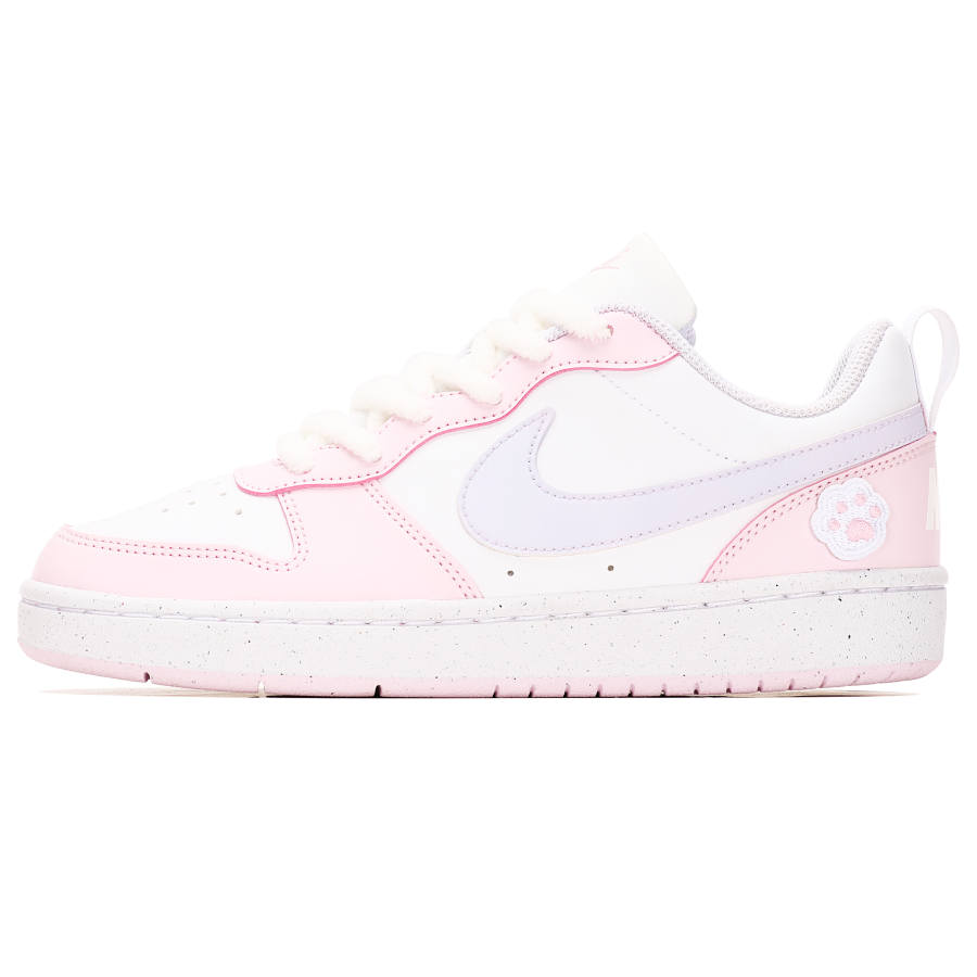 Nike Nike Court Borough Low Slip Resistant Abrasion Resistant Low top Kids' Skateboarding Shoes White Pink Teenagers