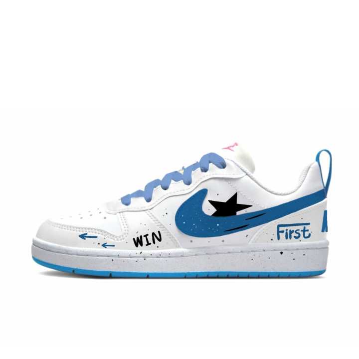 Nike Nike Court Borough Winning Path Trace Synthetic Leather Slip Resistant Abrasion Resistant Low top