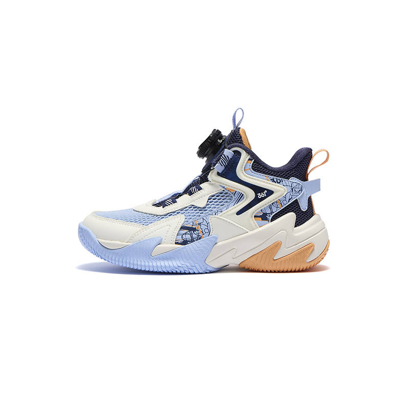 361°KIDS Brave General Textile, Synthetic Leather Low top Basketball Shoes Blue White Unisex