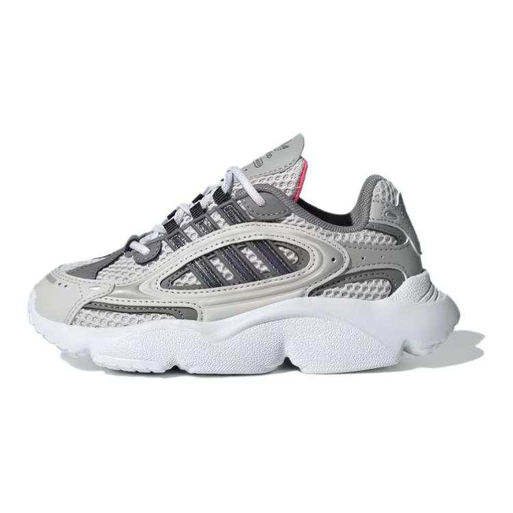 Adidas Originals Ozmillen Slip Resistant Abrasion Resistant Low top Kids Lifestyle Shoes Gray White Kids'