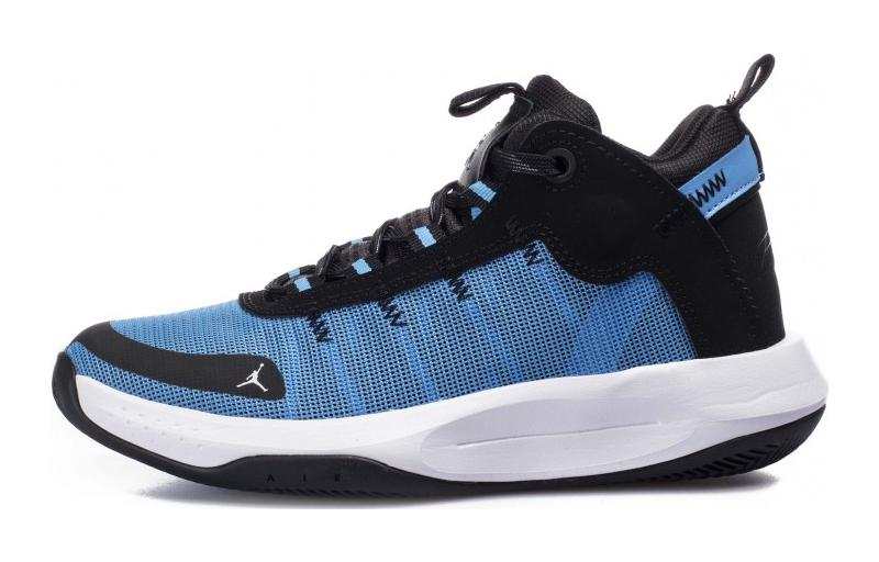 Jordan Jordan Jumpman 2020 Cushioning Abrasion Resistant Mid top Basketball Shoes Blue Black Unisex