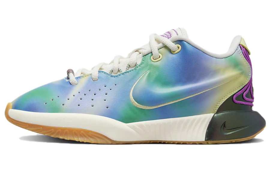 Nike Nike Lebron 21 'Multi Color' Abrasion Resistant Low top Children's Basketball Shoes Blue Green Purple Kids'