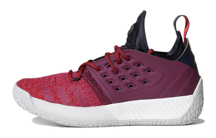 Adidas Adidas Harden Vol.2 J Abrasion Resistant Low top Children's Basketball Shoes Gemstone Red Teenagers