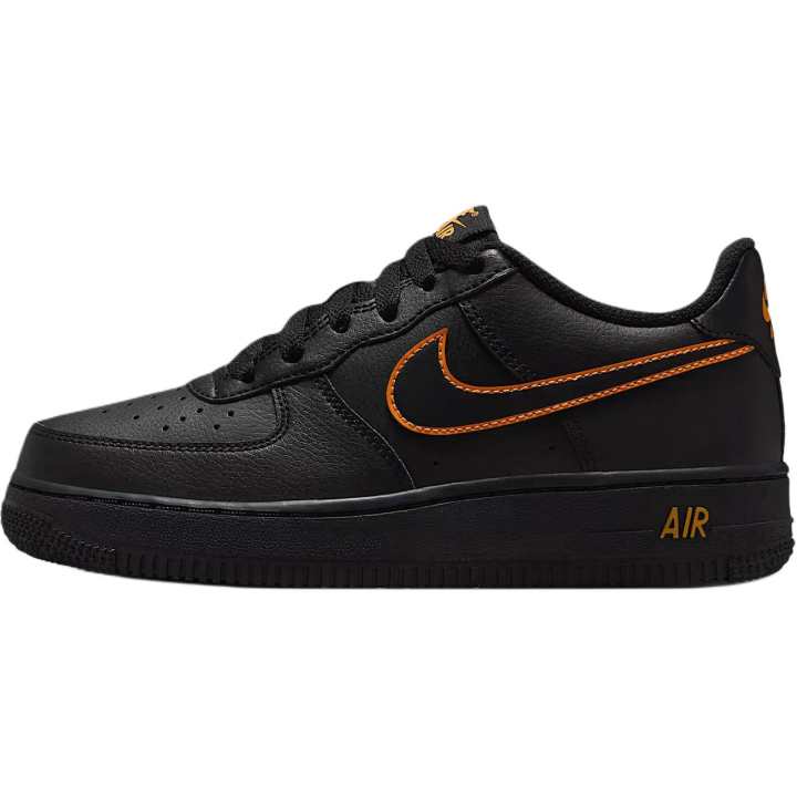 Nike Nike Air Force 1 Leather Slip Resistant Abrasion Resistant Cushioning Low top Skateboard Shoes Black Unisex