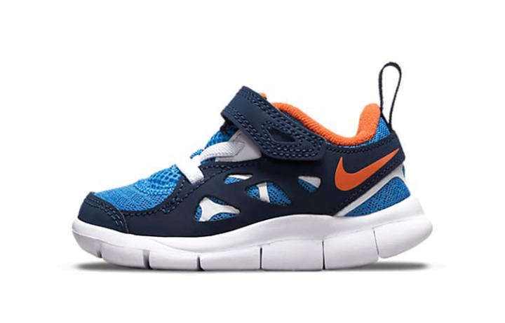 Nike Nike Free Run 2.0 Low top Toddler Shoes Blue White Orange Infant And Toddler