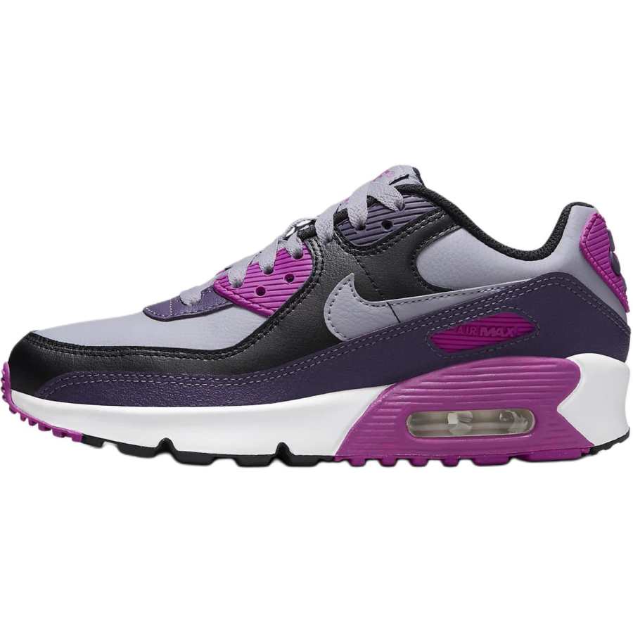 Nike Nike Air Max 90 Low top Kids' Running Shoes Gray Purple Teenagers