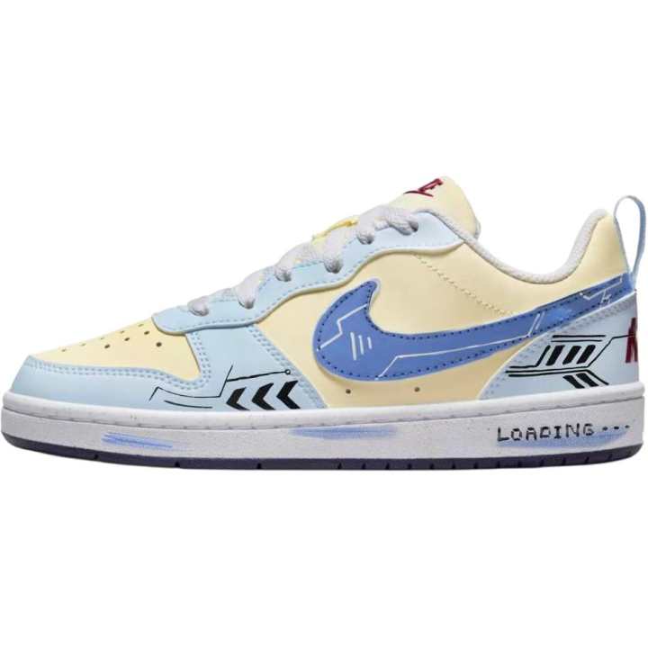 Nike Nike Court Borough Light Blue Terminal Synthetic Leather Slip Resistant Cushioning Abrasion Resistant Balance Low top