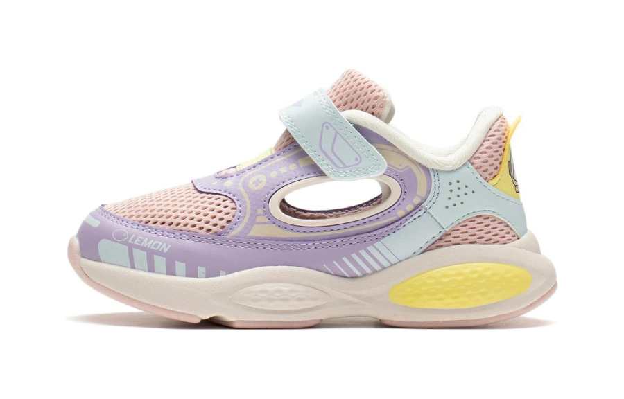 Li-Ning YOUNG Li Ning Sports Life Collection Abrasion Resistant Children's Sandals Pink Purple Children Aged 3 7 Years Old