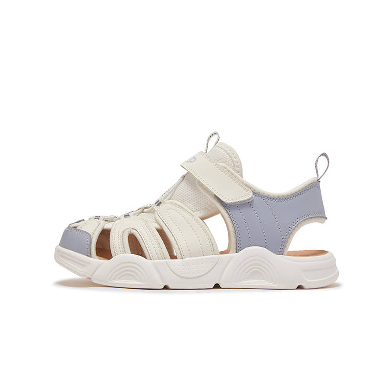 XTEP Slip Resistant Abrasion Resistant Low top Sandal Sail White Dawn Gray Kids'