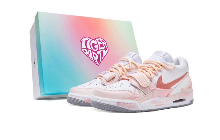 Jordan Jordan Legacy 312 Slip Resistant Cushioning Low top Children's Basketball Shoes Pink Teenagers