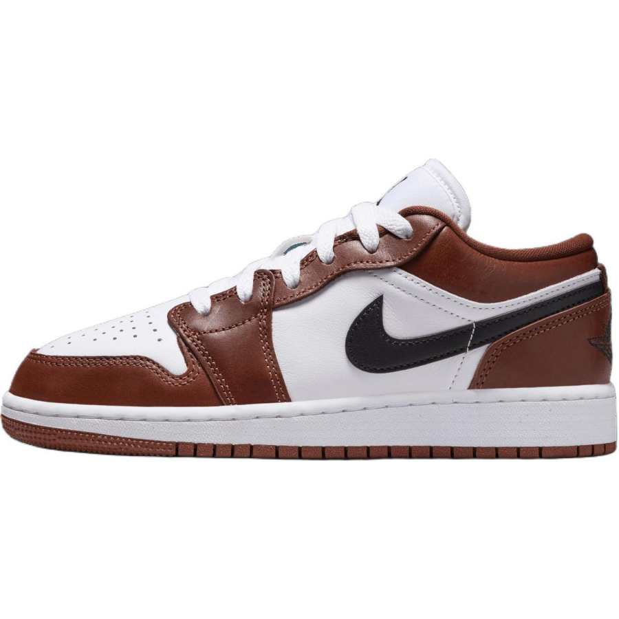 Jordan Jordan Air Jordan 1 Slip Resistant Abrasion Resistant Low top Basketball Shoes Black White Brown Unisex